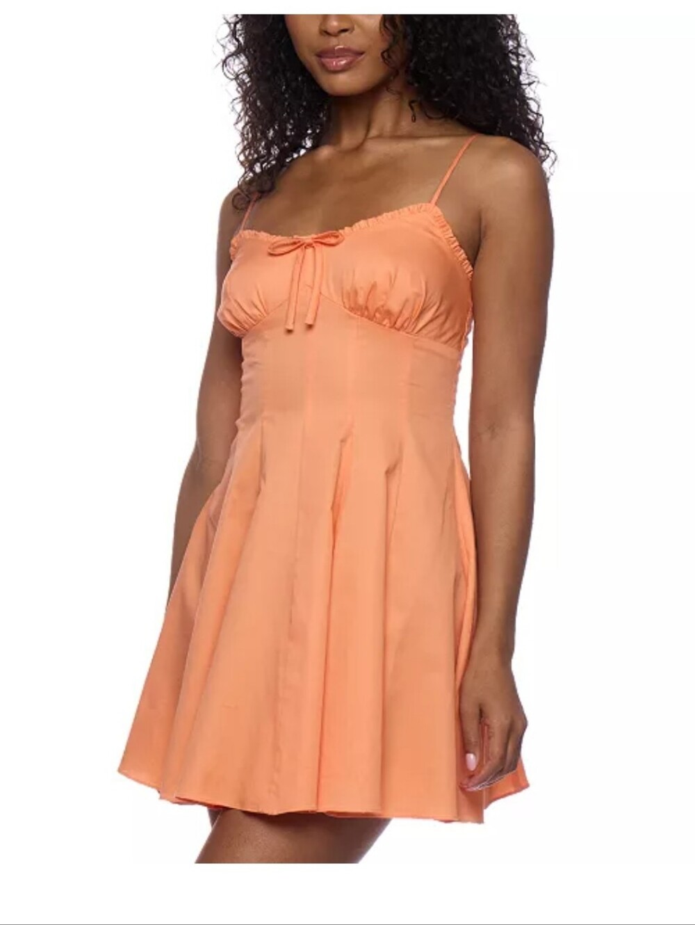 Alex & Sophia Orange Mini Dress Size 9/10 Spaghetti Strap Fit Flare Summer NWT